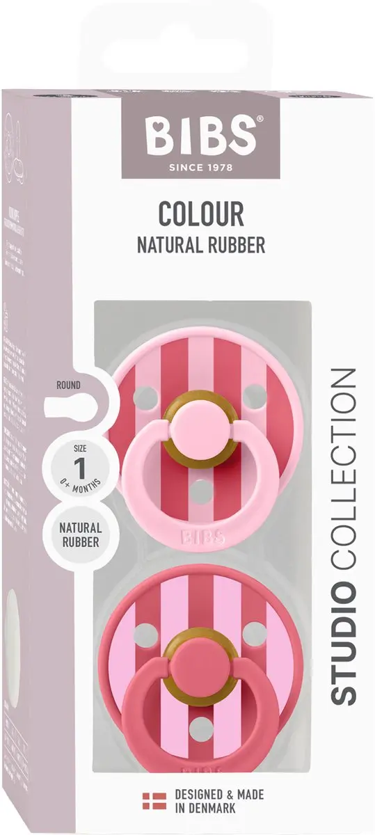 BIBS Colour Fopspeen - 2 Stuks - Baby Pink/Coral Mix