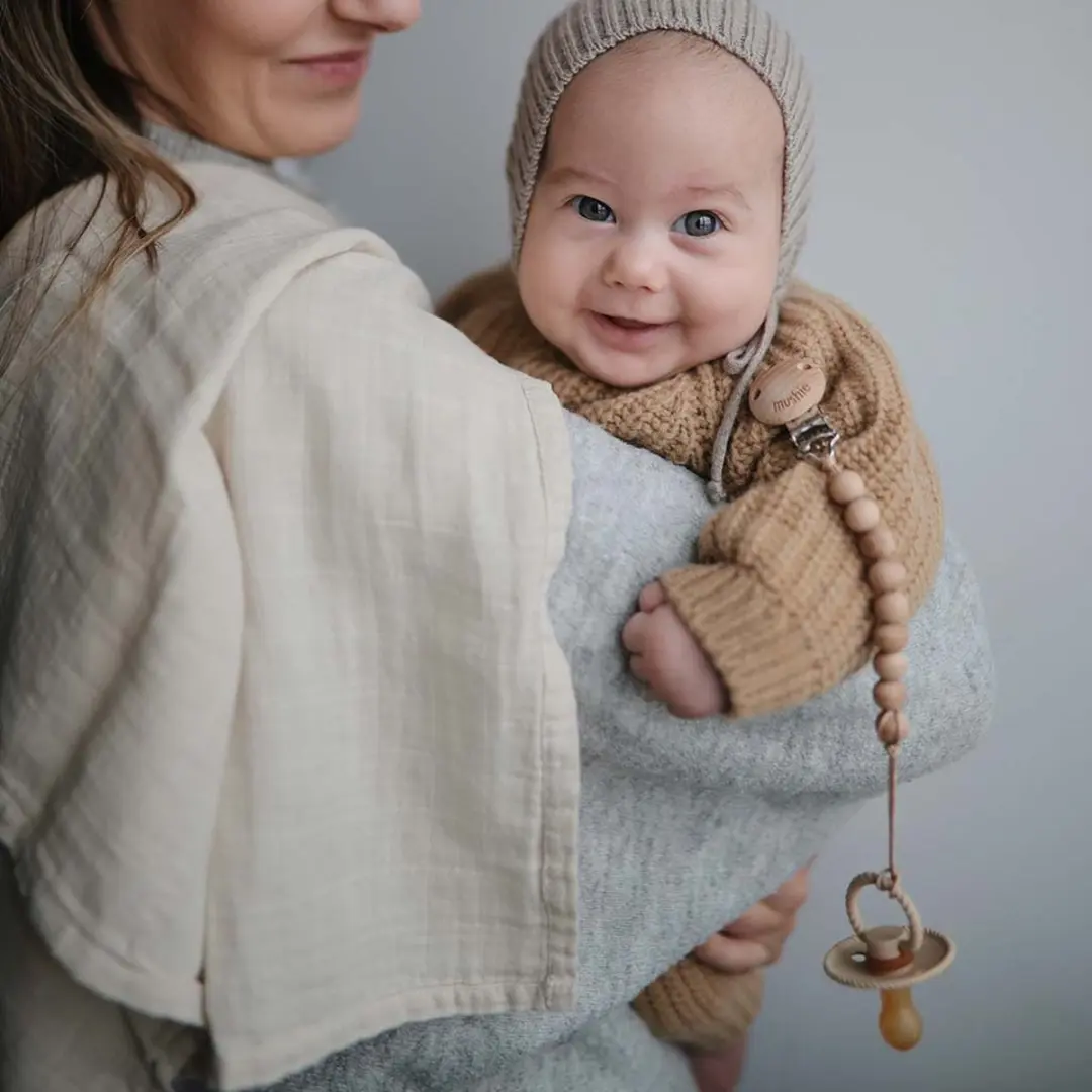 Mushie Halo Speenkoord Pale Taupe
