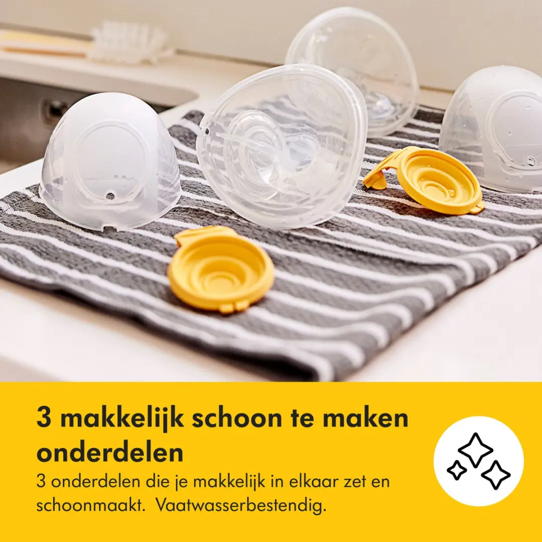 Medela Freestyle Handsfree Dubbele Elektrische Borstkolf - Grijs/Transparant/Geel