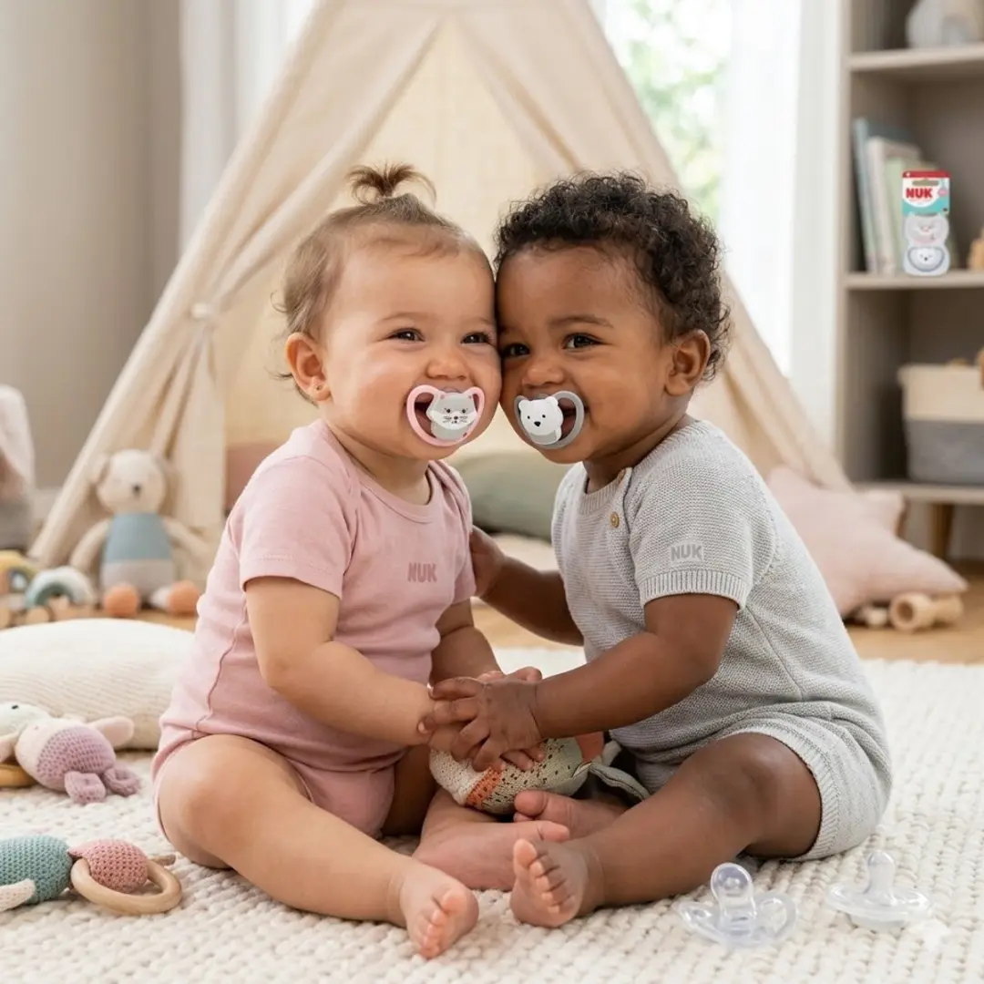 NUK Perfect Match Air Fopspenen 6-18m - 2 Stuks - Roze/Grijs