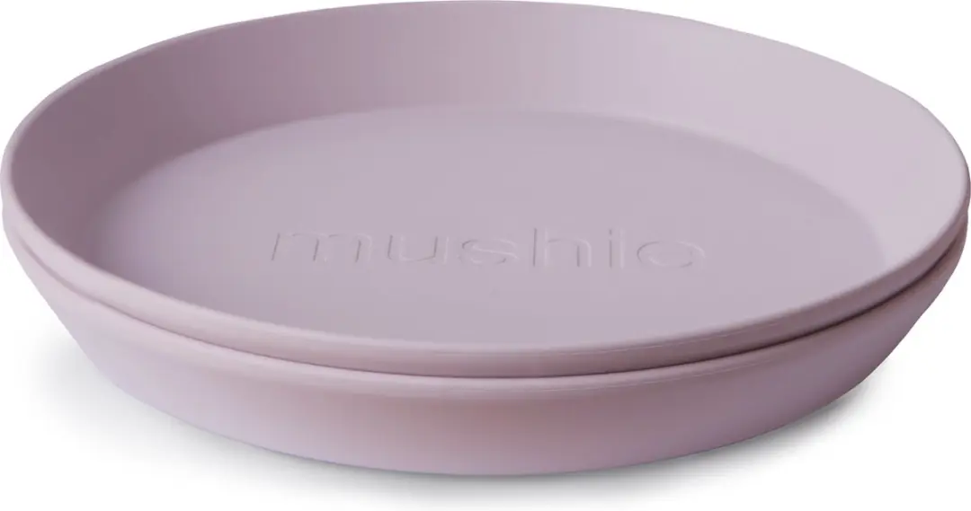 Mushie Kinderservies Set 2 Borden Rond - Soft Lilac