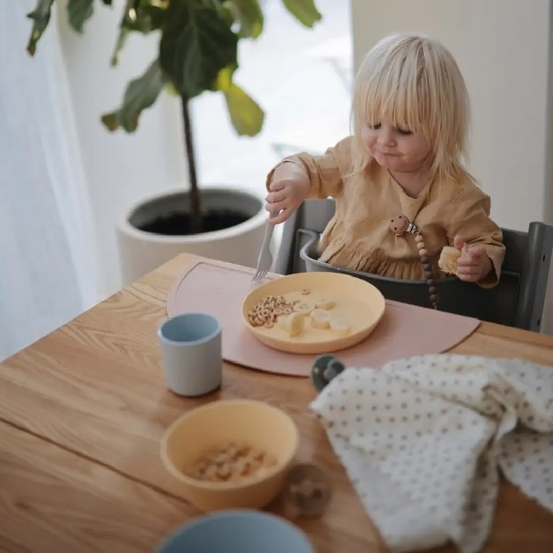 Mushie Kinderservies Set 2 Borden Rond - Soft Lilac