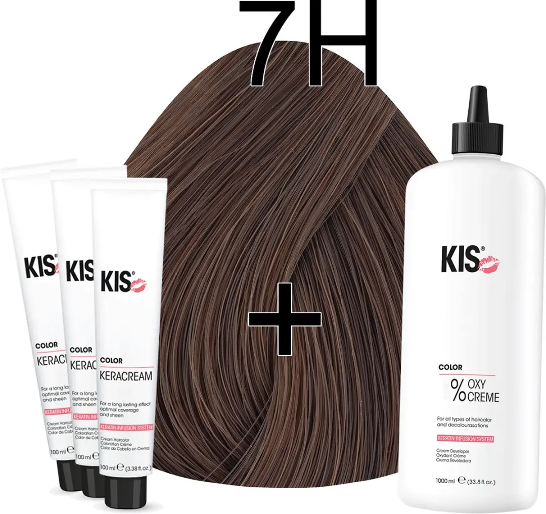 KIS KeraCream Color Medium Hazelnoot Blond Haarverfset