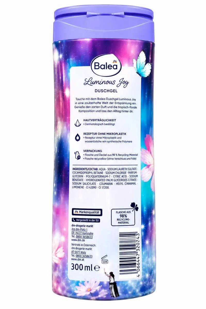 Balea Luminous Joy Douchegel 300ml - Bloemig Fruitige Geur