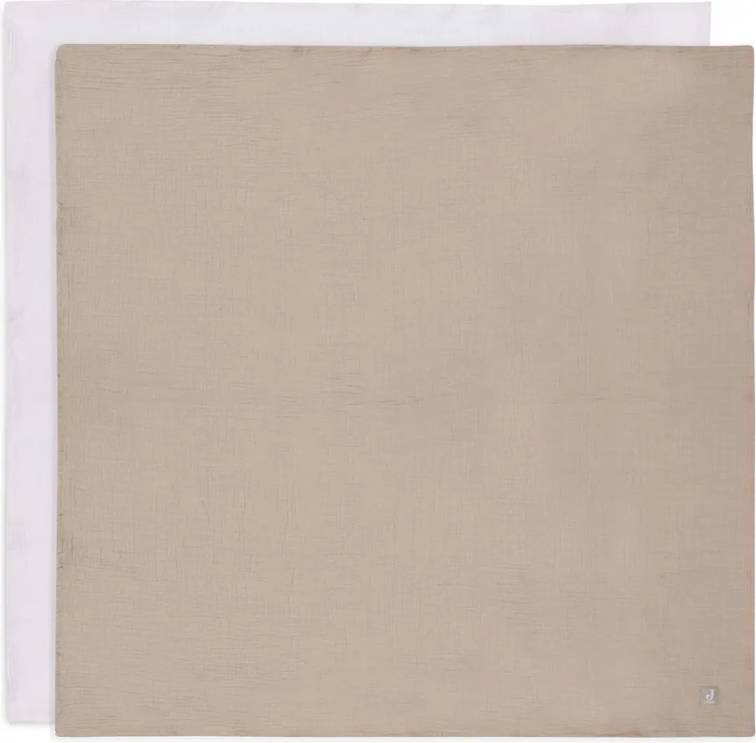 Jollein Hydrofiele Doek Large 115x115cm - Olive Green/Ivory - 2 Stuks - afbeelding 6 van 6
