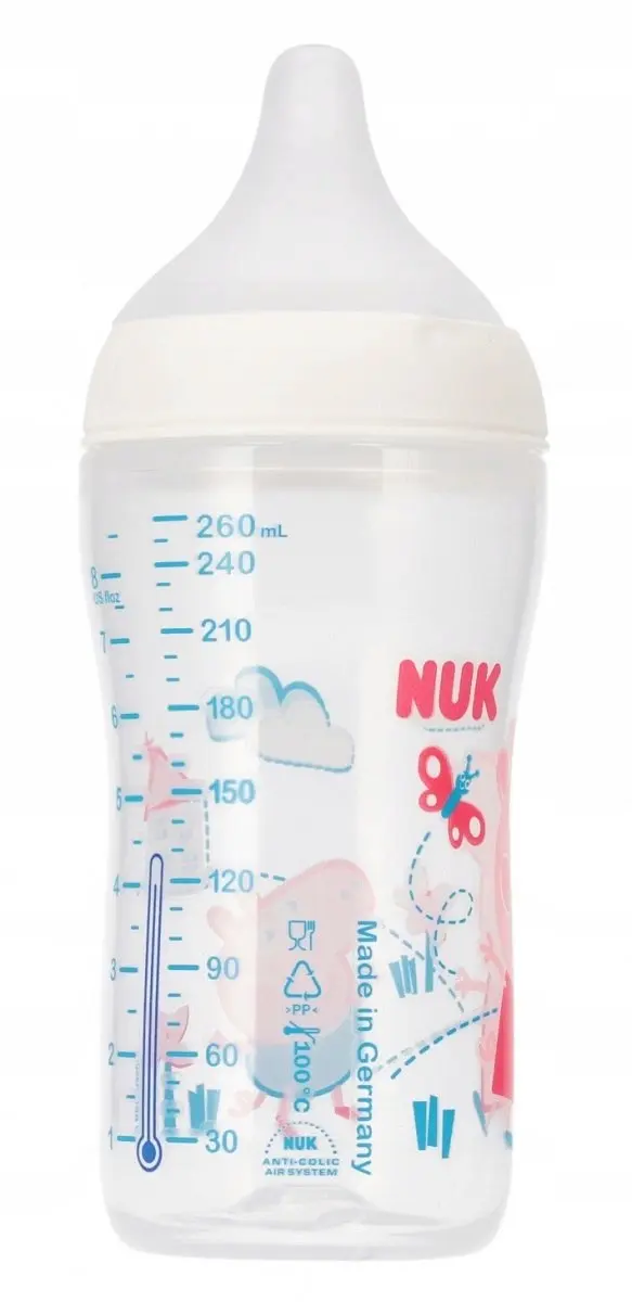 NUK Peppa Pig Perfect Match Babyfles 260ml - Roze