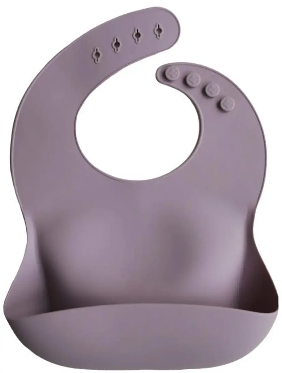 Mushie Siliconen Baby Slabbetje Sparrow - Paars