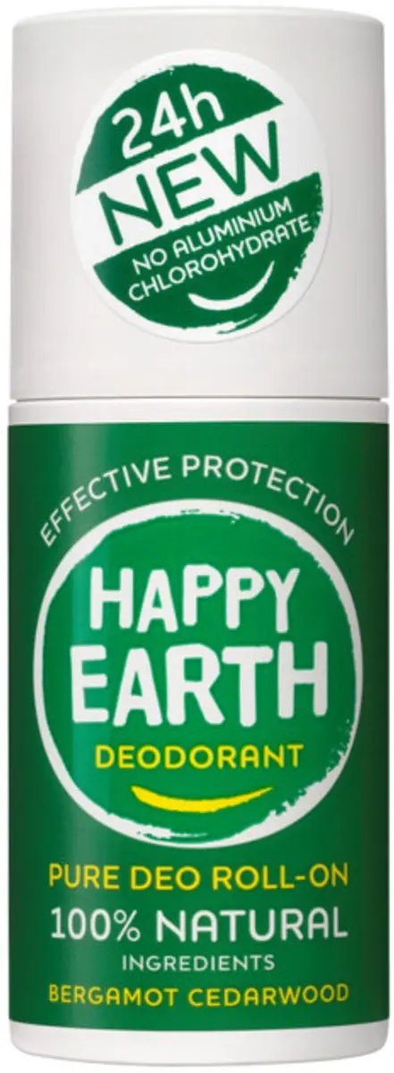 Happy Earth Natuurlijke Deodorant Roller Bergamot Cedarwood 75ml