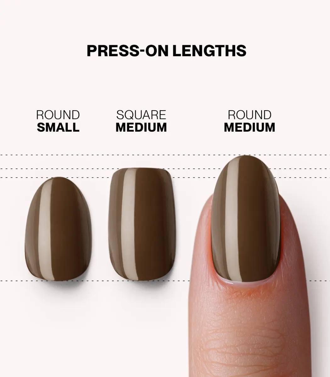 Pink Gellac Press On Nails 421 Mocha Brown - 30 Stuks