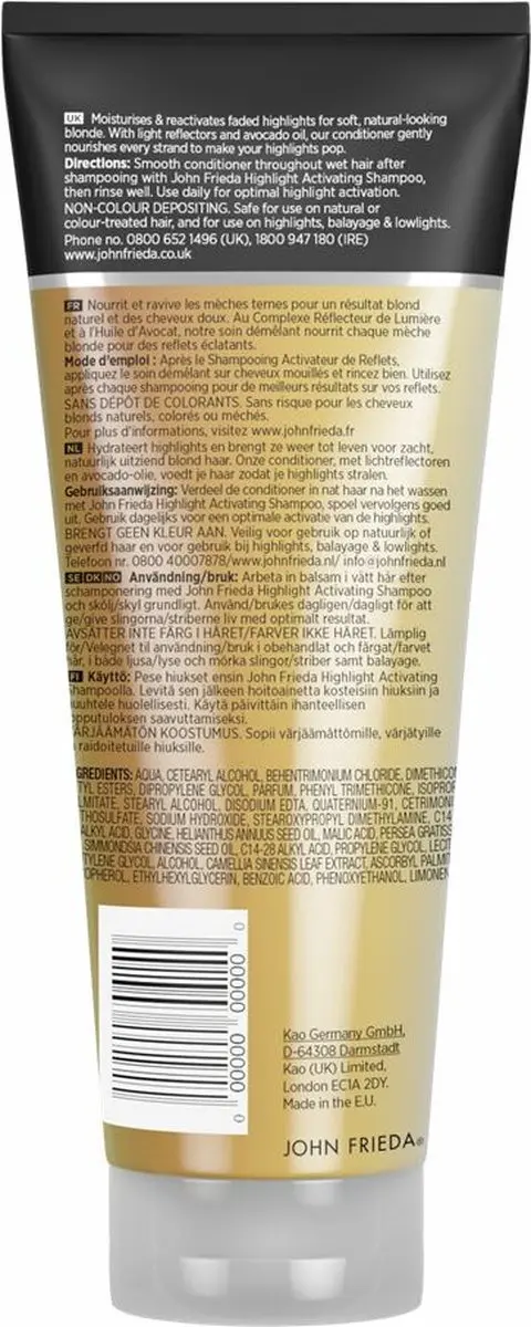 John Frieda Highlight Activating Conditioner 250ml - Blond