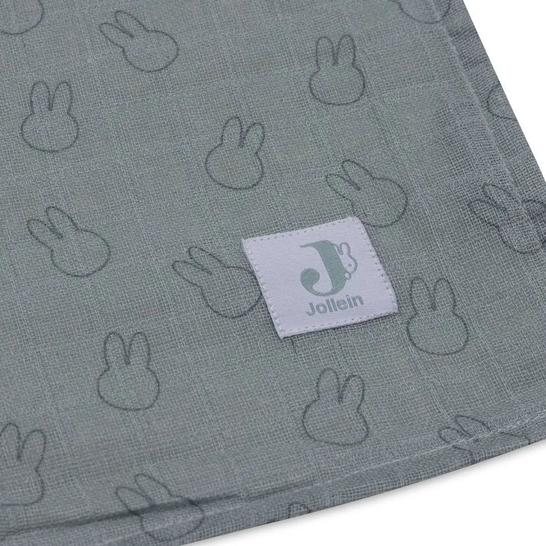 Jollein x Nijntje Hydrofiele Doek Large 115x115cm - 2 Stuks - Sea Green