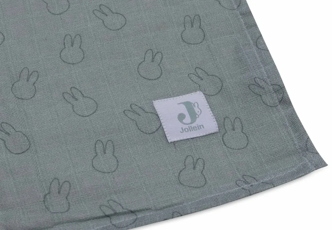 Jollein x Nijntje Hydrofiele Doek Large 115x115cm - 2 Stuks - Sea Green
