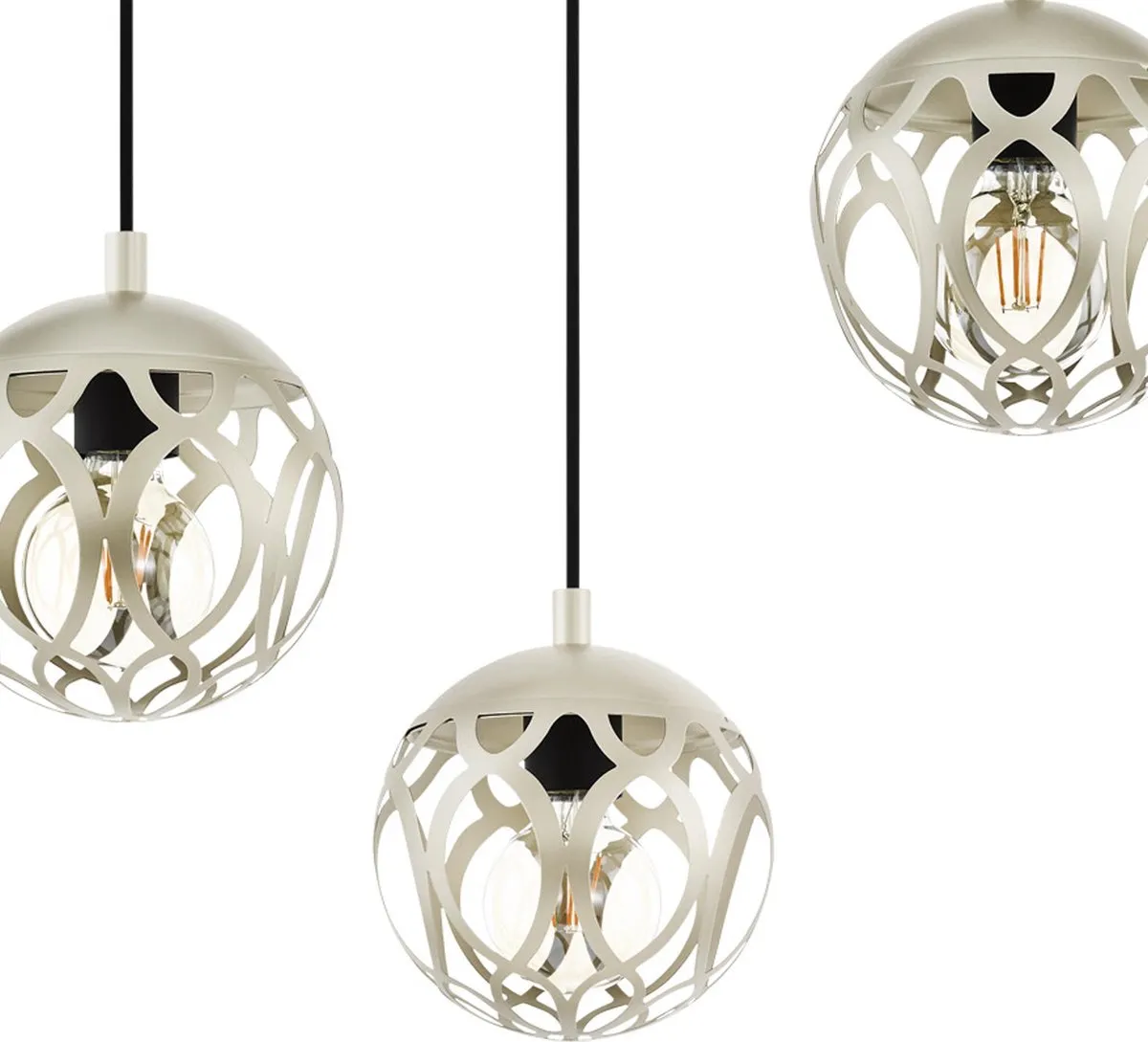 Eglo Mirtazza Hanglamp E27 - 3-armig - Ø59cm - Zwart/Champagne