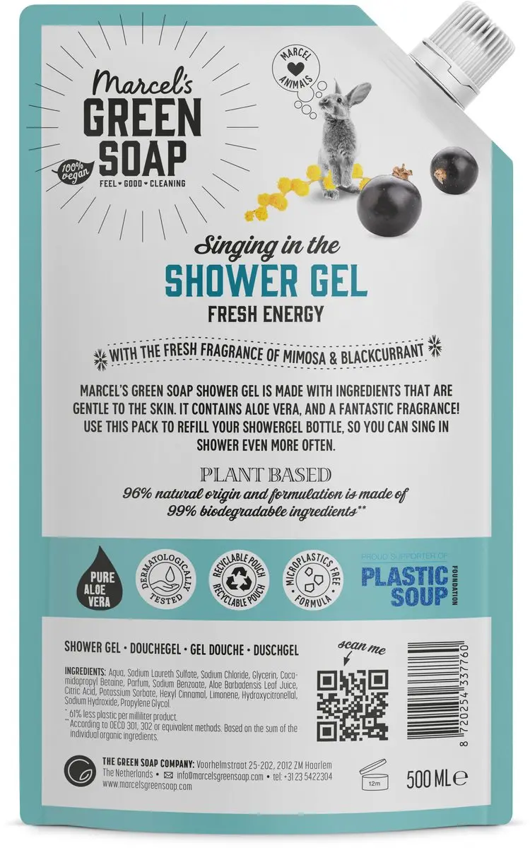 Marcel's Green Soap Douchegel Navulling Mimosa & Zwarte Bes 500ml