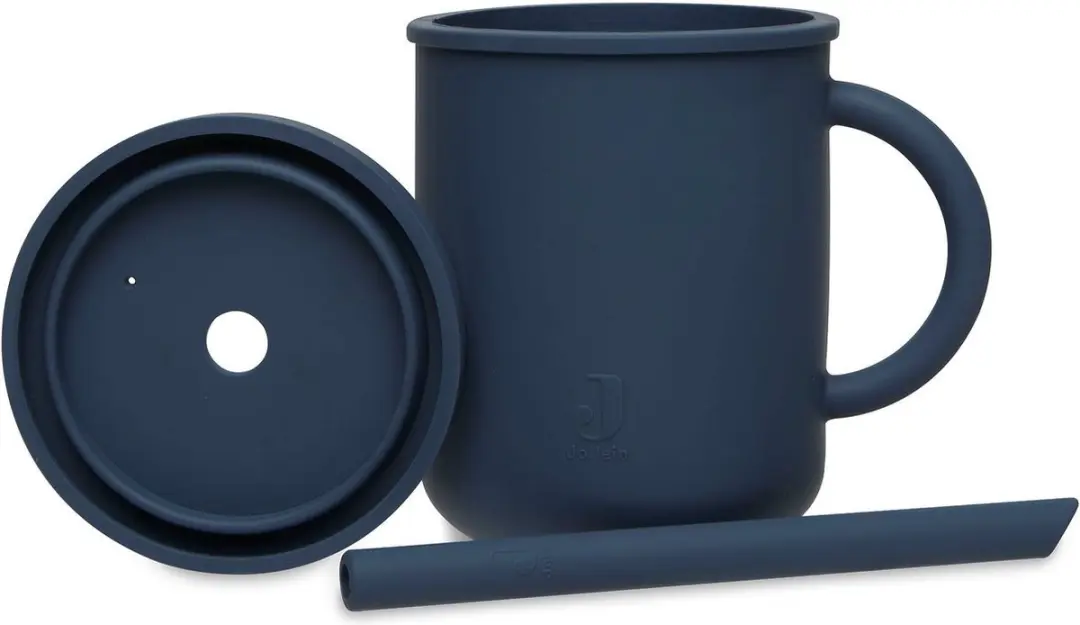 Jollein Drinkbeker Met Rietje Jeans Blue - Siliconen - 6-18 maanden