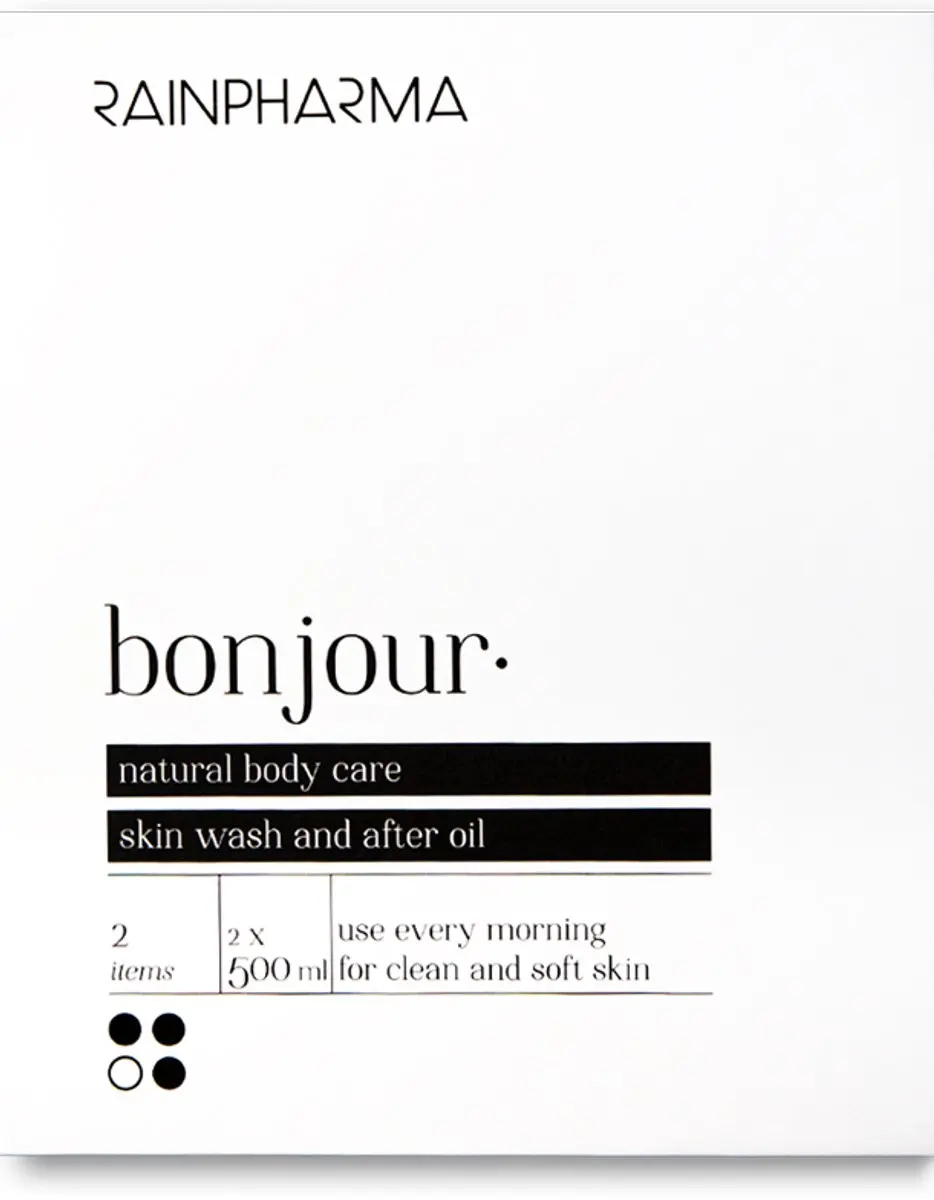 RainPharma Cadeauset Bonjour - Skin Wash & After Oil 500ml
