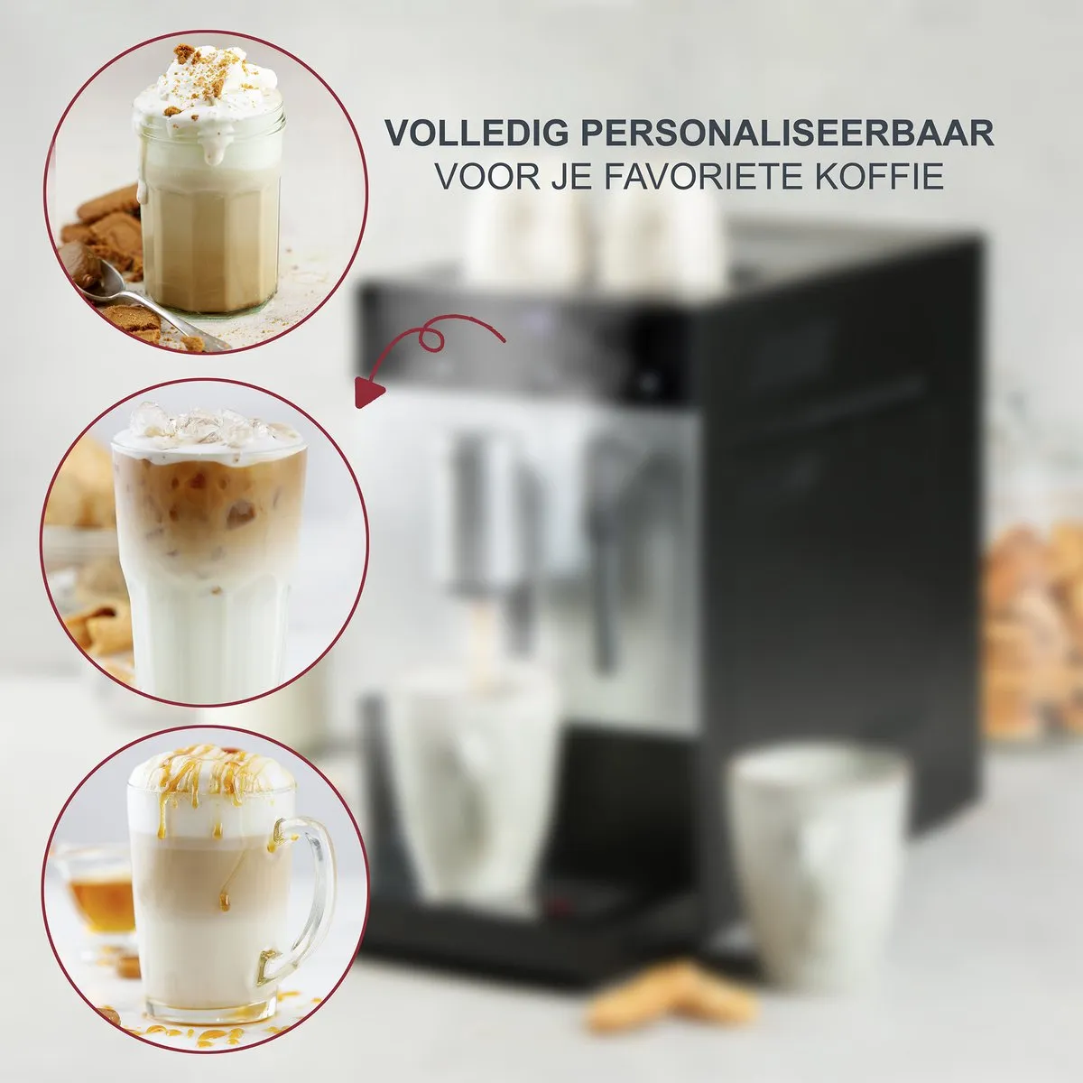 DOMO DO741K Volautomatische Espressomachine - Melkopschuimer – 1 Touch Bean-To-Cup – Geïntegreerde Koffiemolen - Espresso – Americano – Lungo – Cappuccino – Latte Macchiato – ARS pomp 19 bar