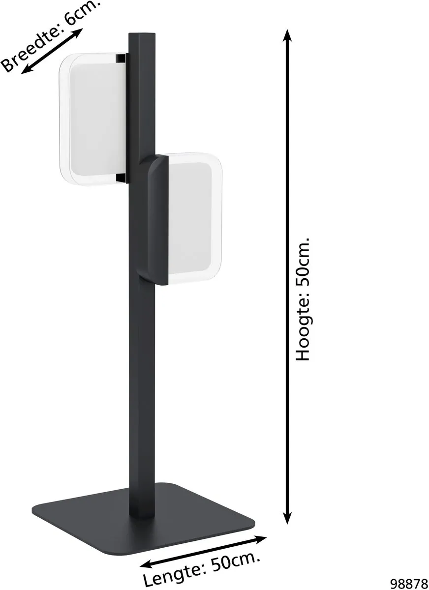 Eglo Ervidel LED Tafellamp 2x - 15,5 cm - Zwart
