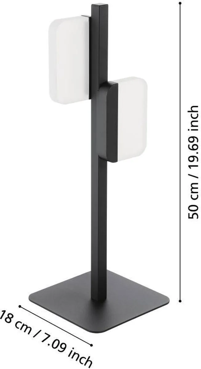 Eglo Ervidel LED Tafellamp 2x - 15,5 cm - Zwart