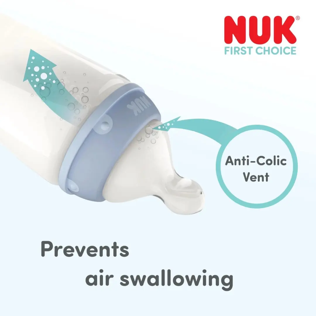 NUK First Choice Siliconen Anti-Colic Fles 2 Stuks - 6m+