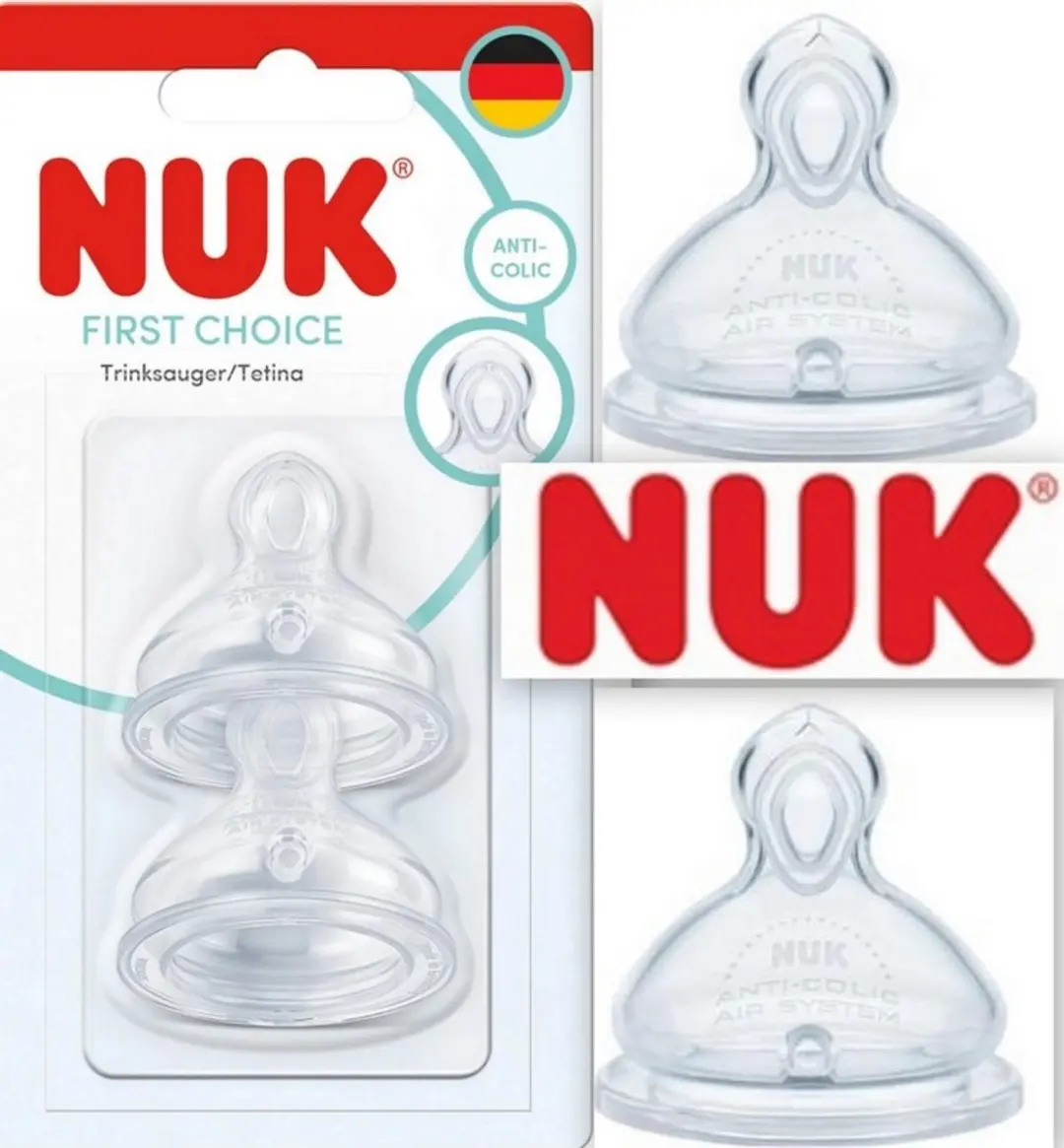 NUK First Choice Siliconen Anti-Colic Fles 2 Stuks