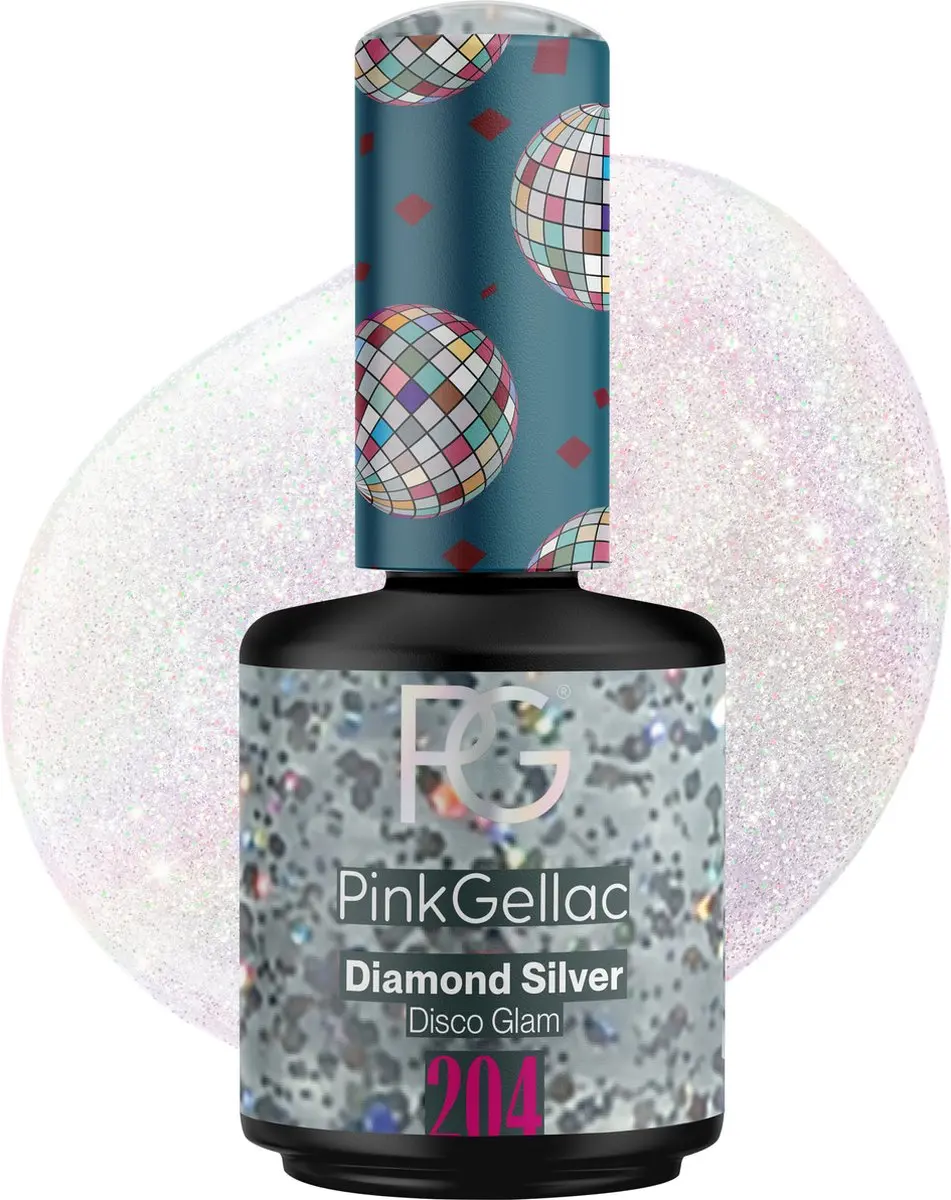 Pink Gellac Diamond Silver 204 Gellak 15ml