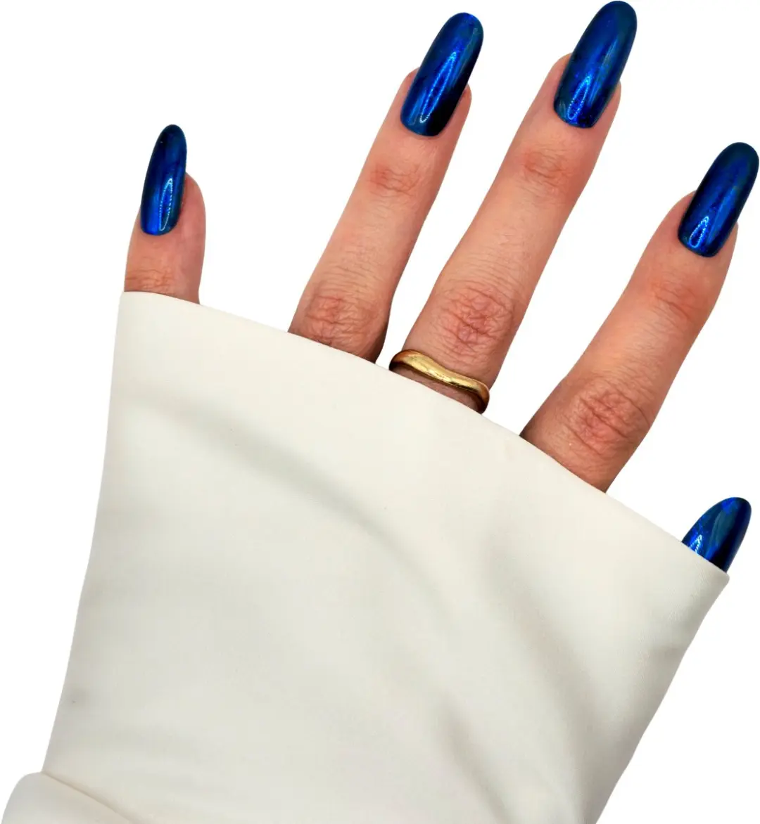 SD Press on Nails B-148 Plaknagels Blauw Glitter - 20 Stuks