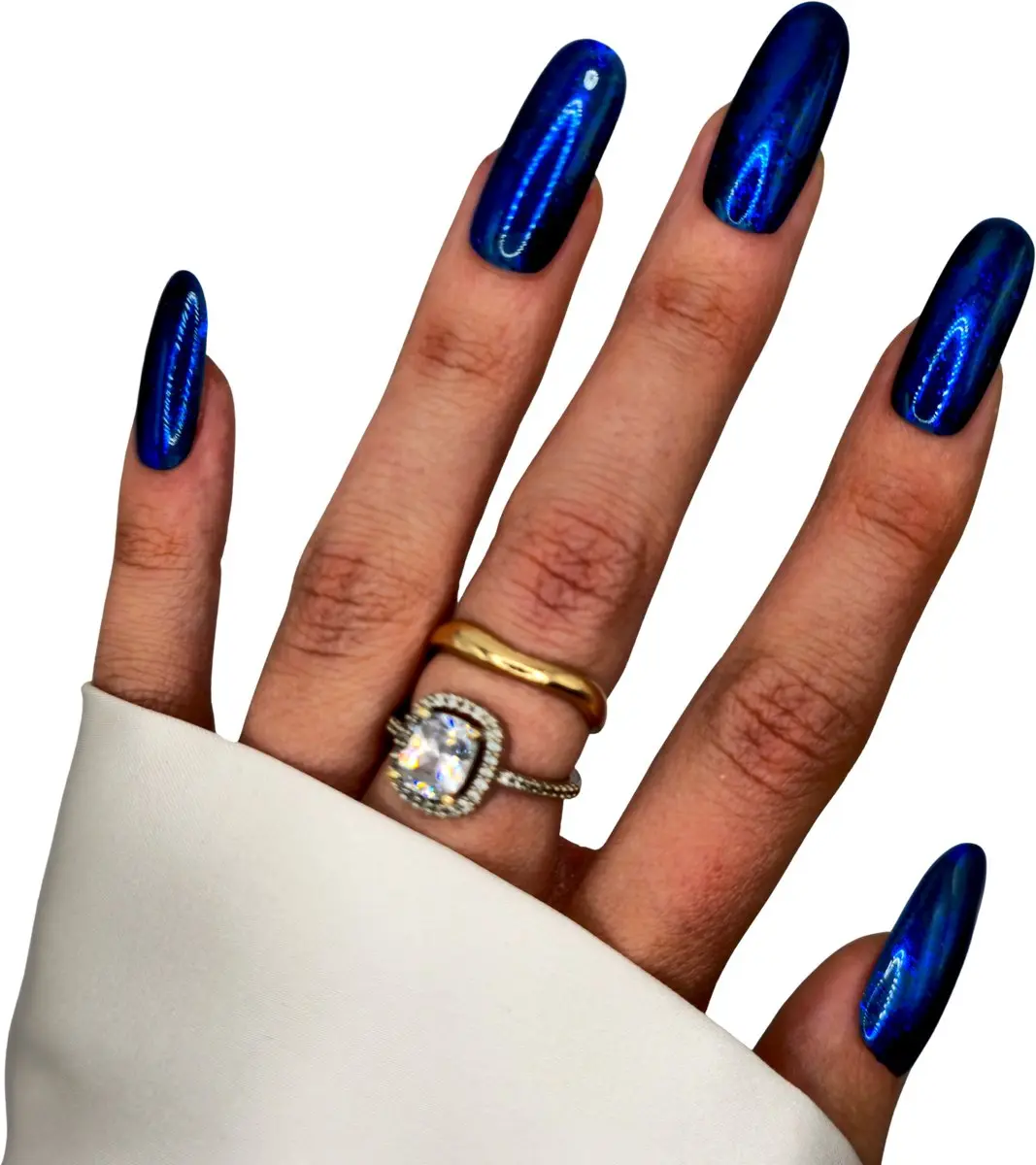 SD Press on Nails B-148 Plaknagels Blauw Glitter - 20 Stuks