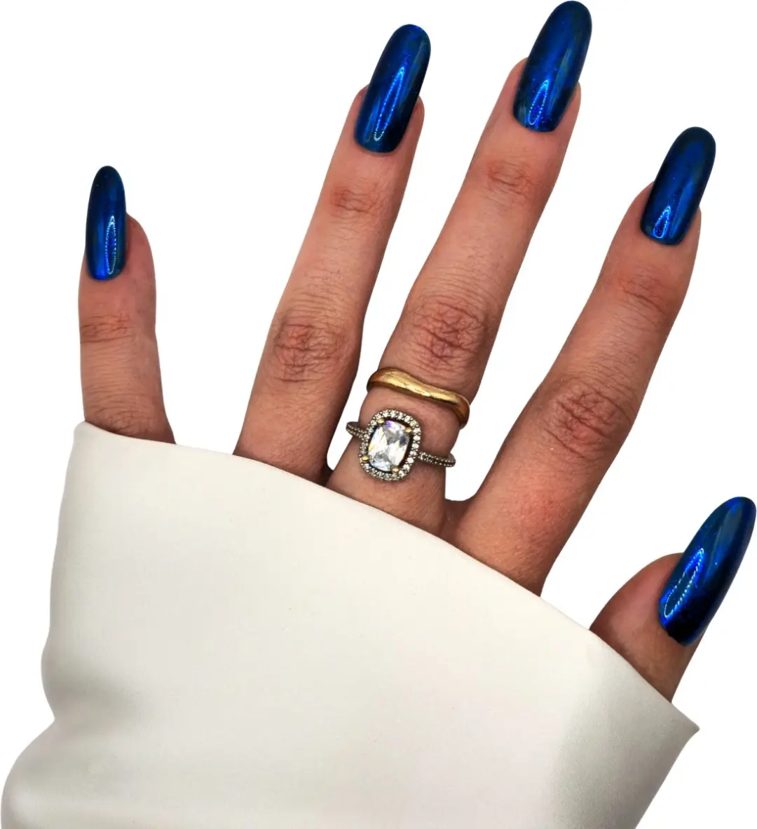 SD Press on Nails B-148 Plaknagels Blauw Glitter