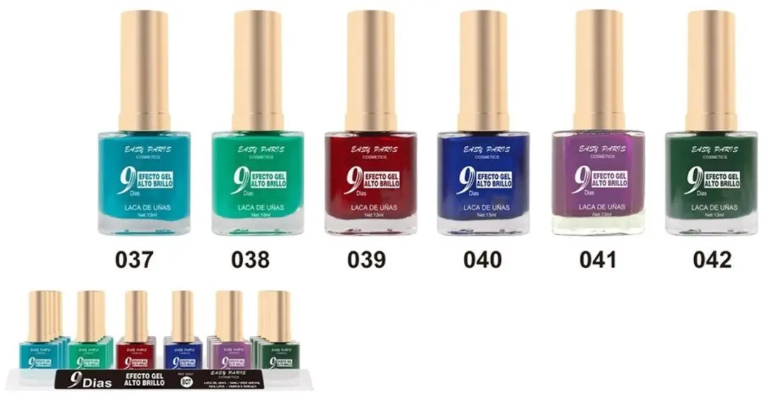 Easy Paris Cosmetics Nagellak Set 6x13ml - Blauw/Donkerblauw/ Groen/Kaki/ Paars/Rood