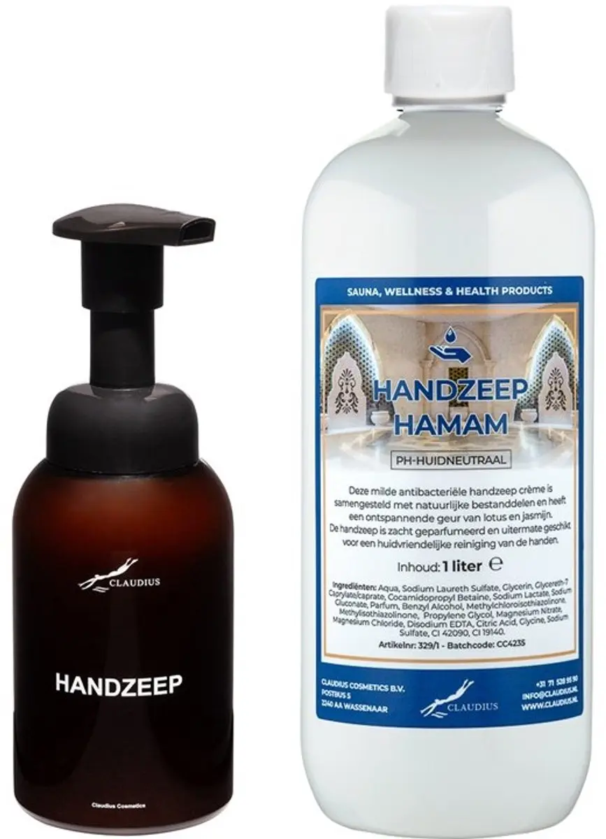 Splashbox Cosmetics Zeepdispenser 300ml + Hamam Handzeep 1L - Hervulbaar