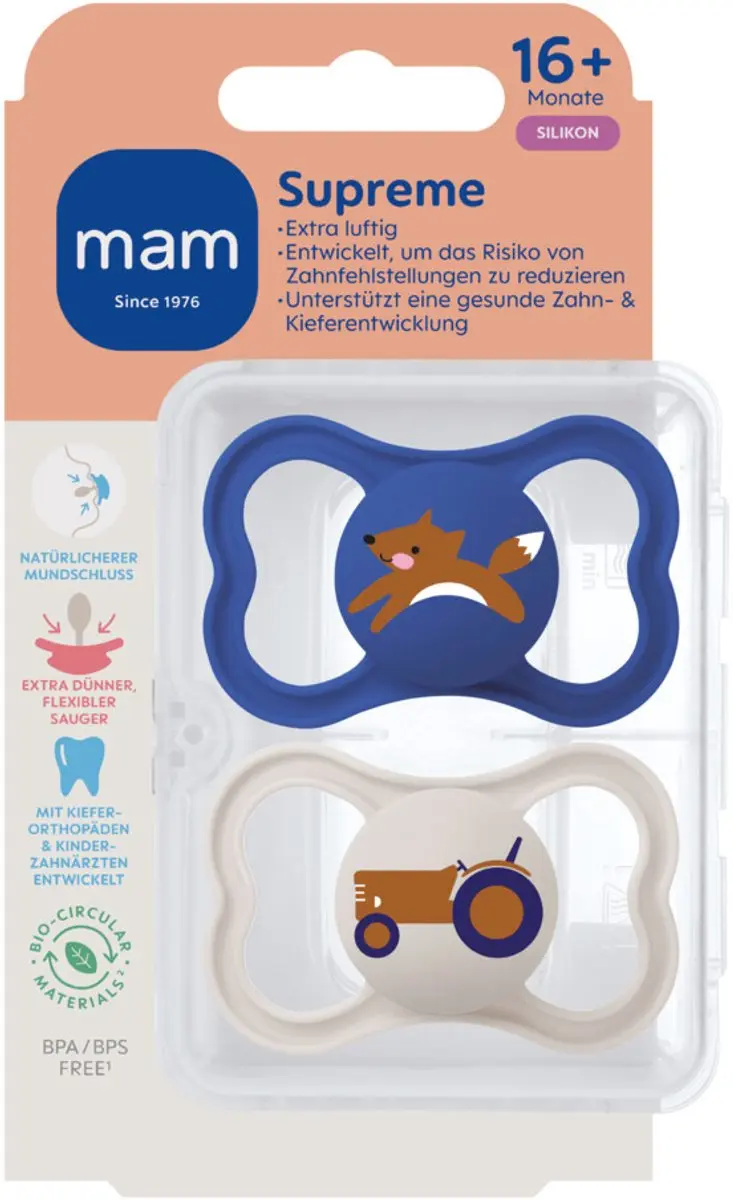 MAM Supreme Fopspeen 16+ Blauw