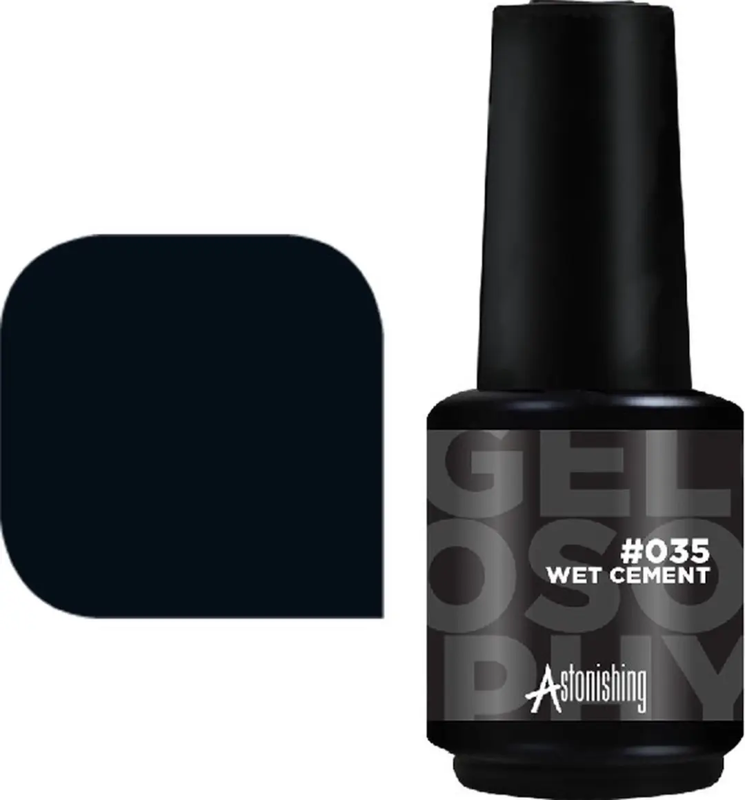 Astonishing #035 Wet Cement Nagellak 15ml - Zwart