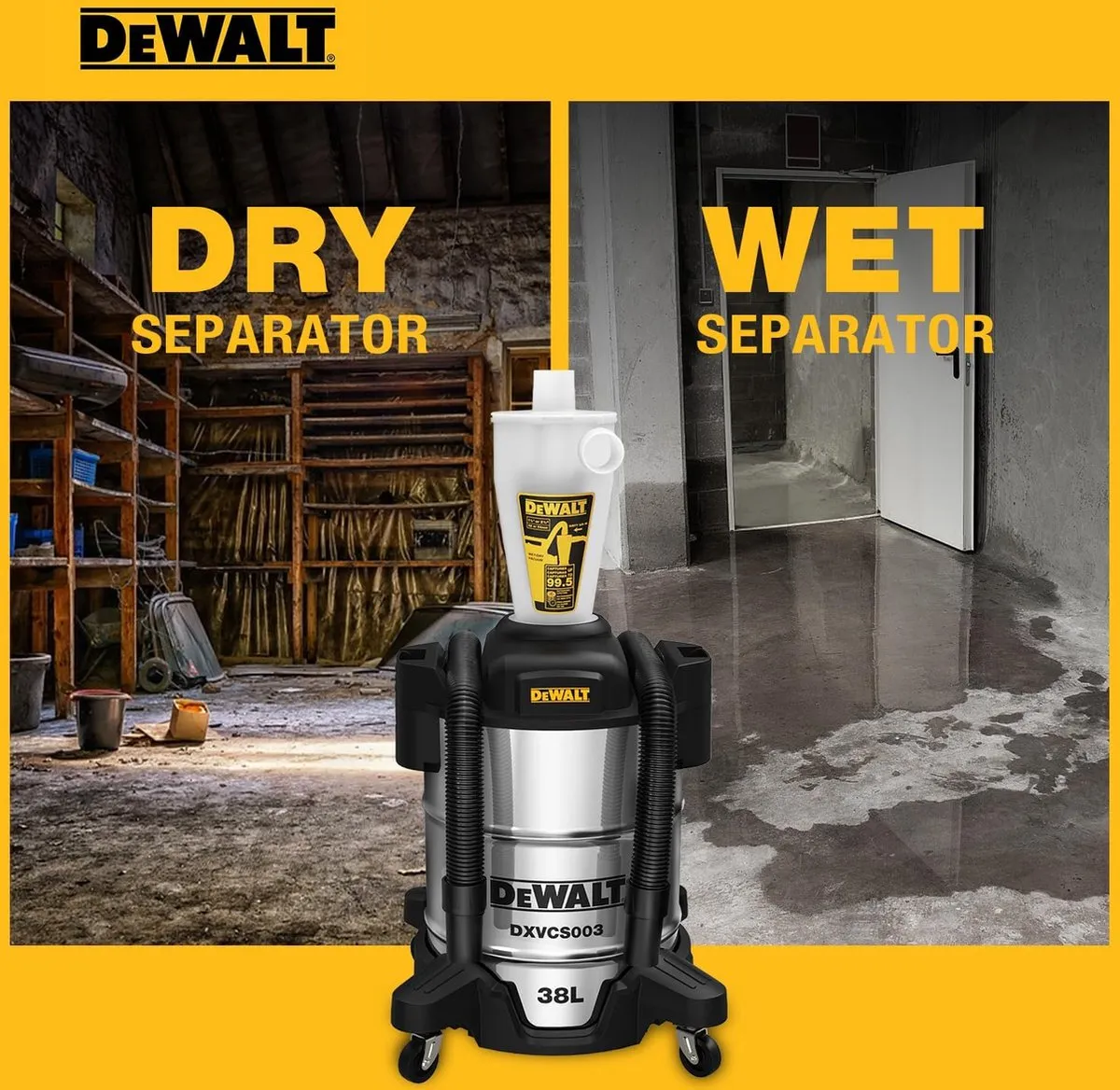 DeWalt DXVCS003 Voorafscheider RVS 34L