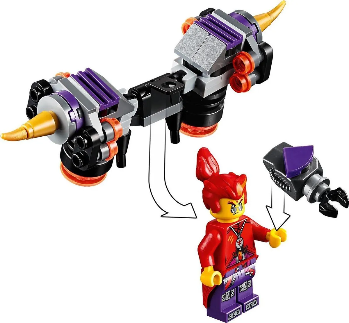 LEGO Monkie Kid Wolkenvliegtuig 80008 - 529 Stukken - 4 Minifiguren