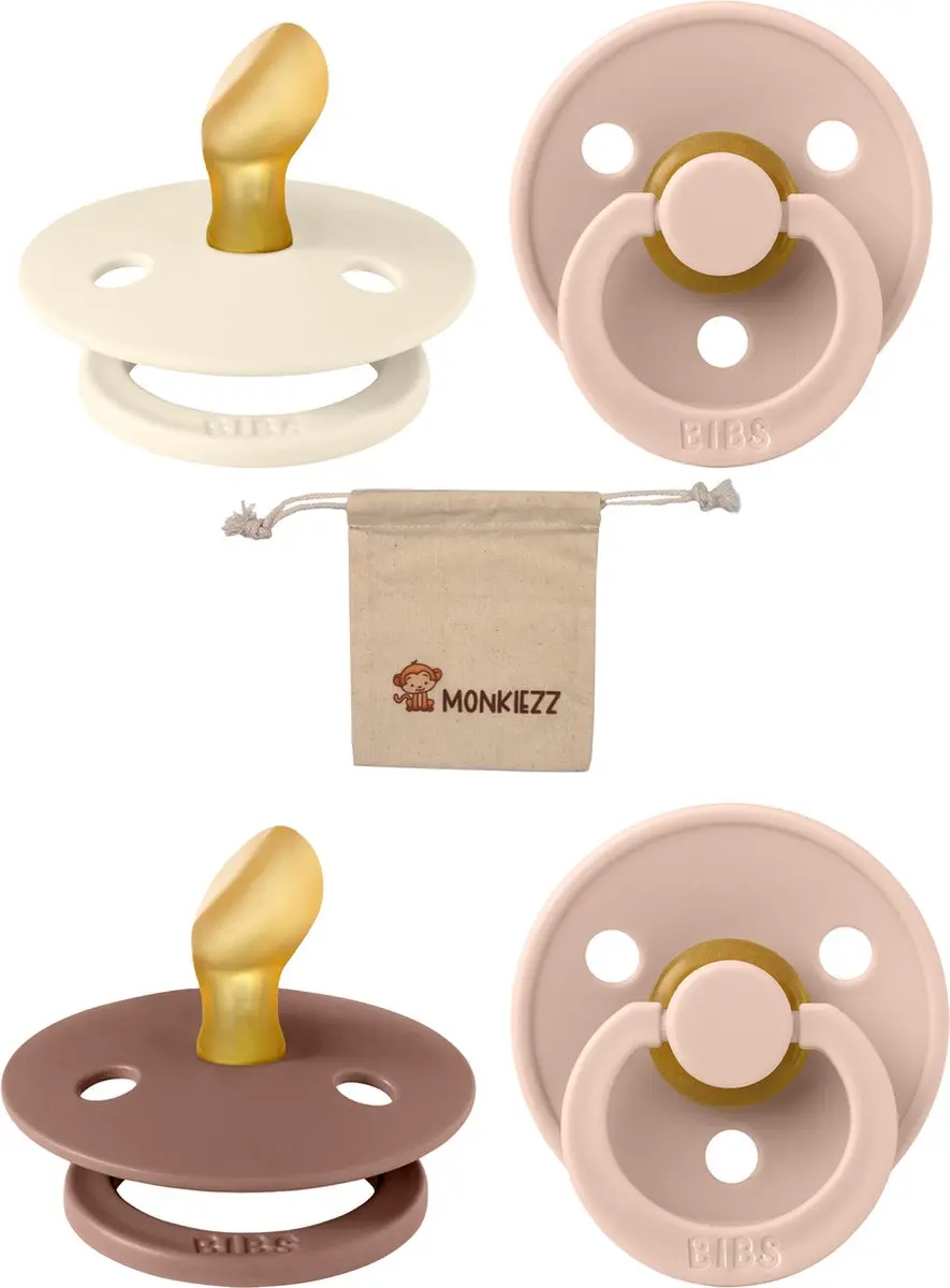BIBS Blister Met Monkiezz Speenzakje - 5 Stuks - 6-18 Maanden