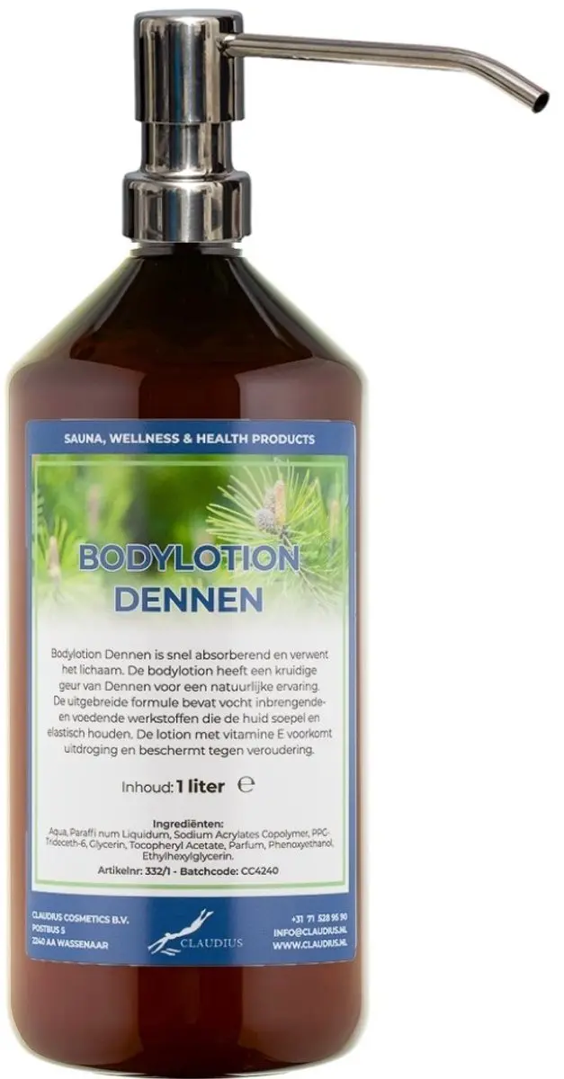 Splashbox Cosmetics Dennen Bodylotion 1L - RVS Pomphouder