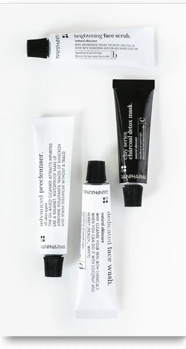 RainPharma Cleansing Set - 20ml Precleanser + 10ml Scrub + 10ml Detox Mask + 20ml Face Wash