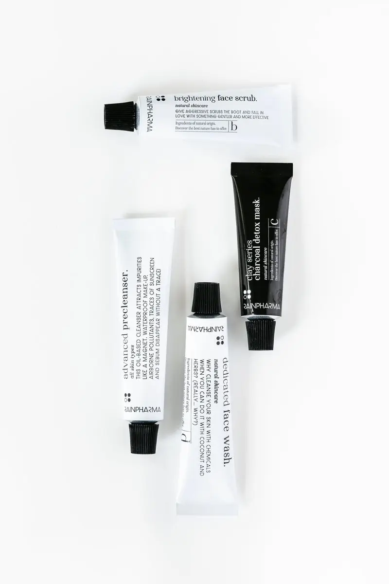 RainPharma Cleansing Set - 20ml Precleanser + 10ml Scrub + 10ml Detox Mask + 20ml Face Wash
