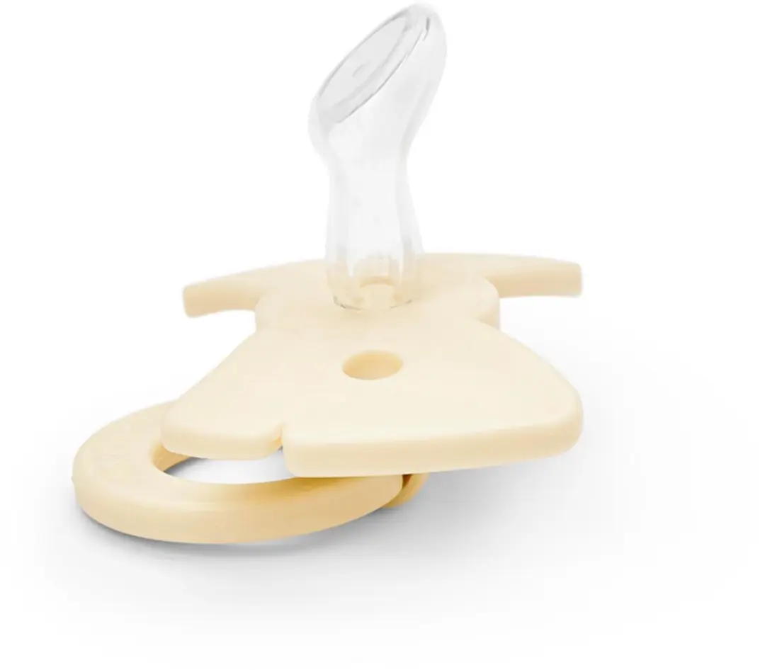 Elodie Binky Bow Newborn Siliconen Fopspeen - Oat White