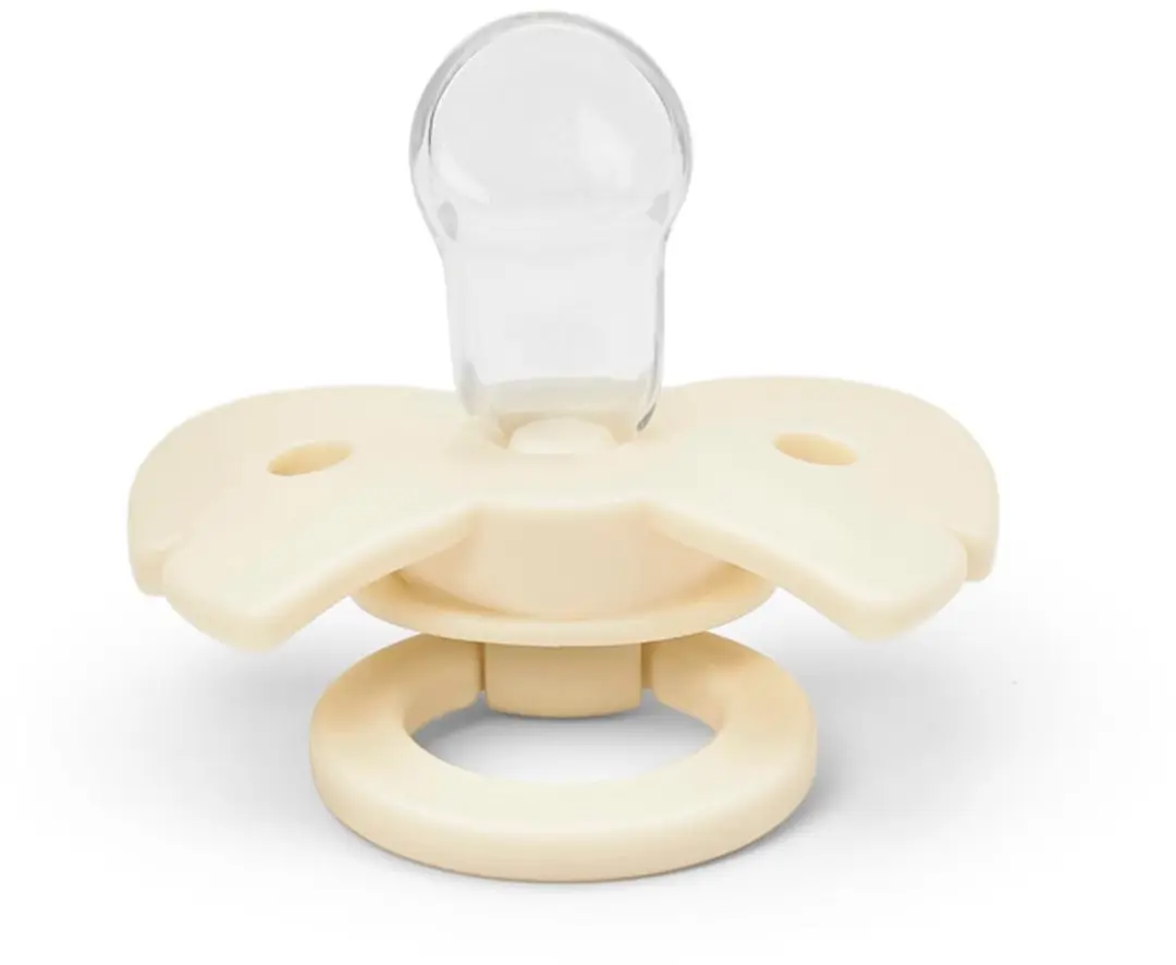 Elodie Binky Bow Newborn Siliconen Fopspeen - Oat White
