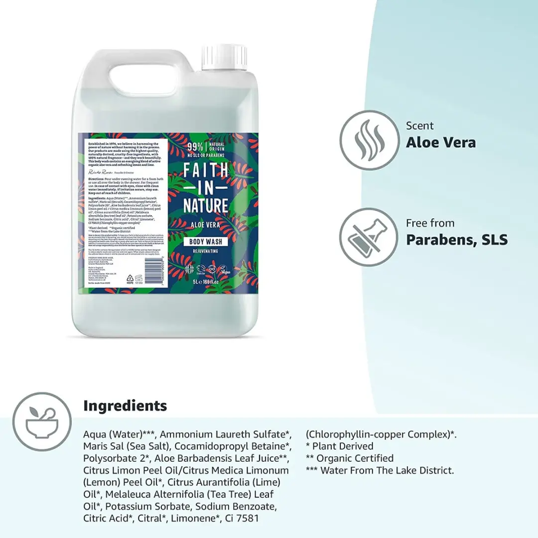 Faith In Nature Aloe Vera Bad- en Douchegel 5L