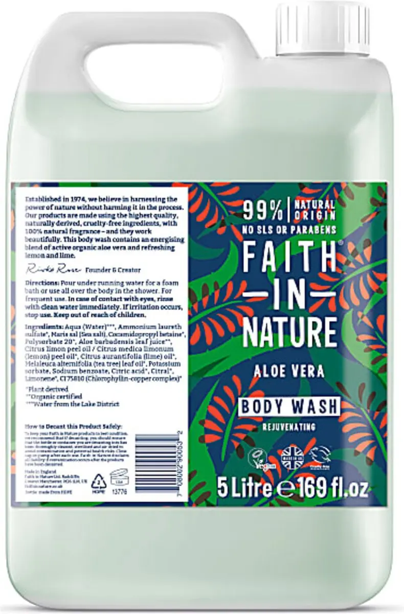 Faith In Nature Aloe Vera Bad- en Douchegel 5L