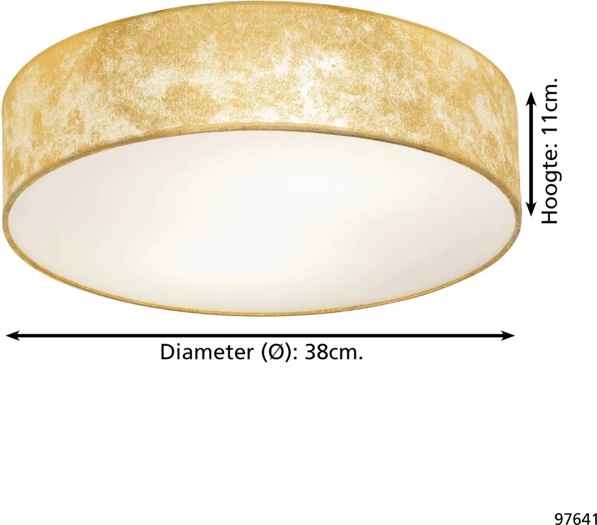 Eglo Viserbella Plafondlamp E27 - Ø38cm - Champagne/Goud - afbeelding 6 van 6