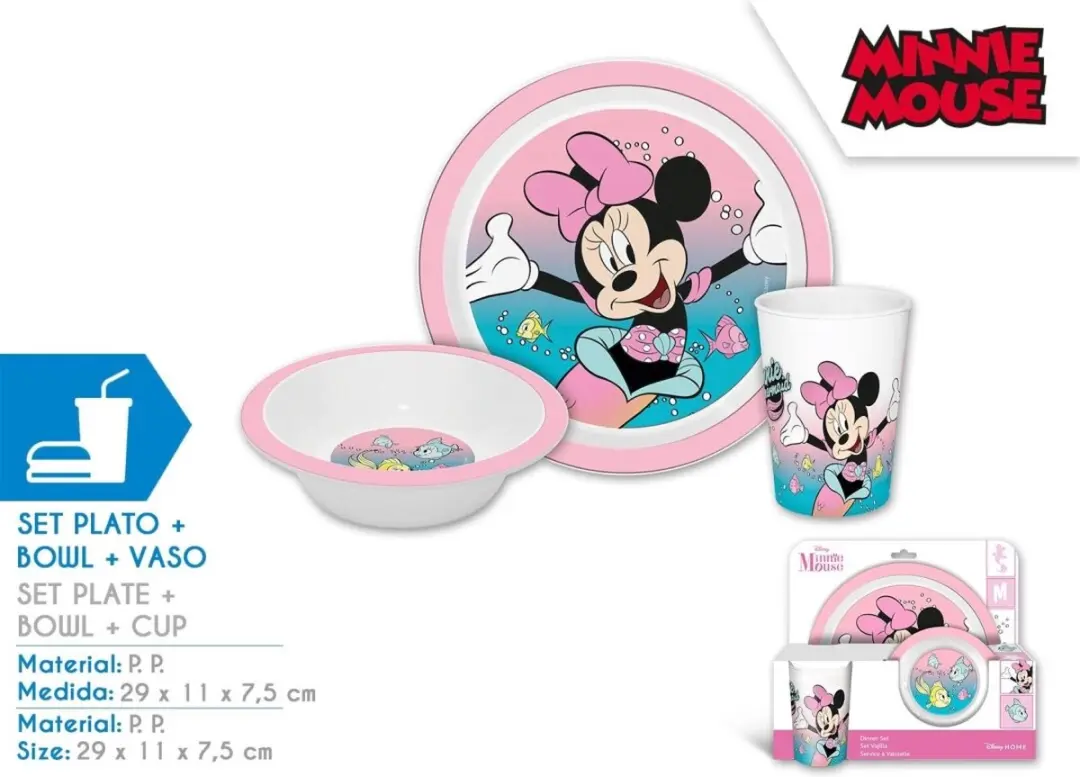 Disney Minnie Mouse Kinderontbijtset 3-delig - Roze