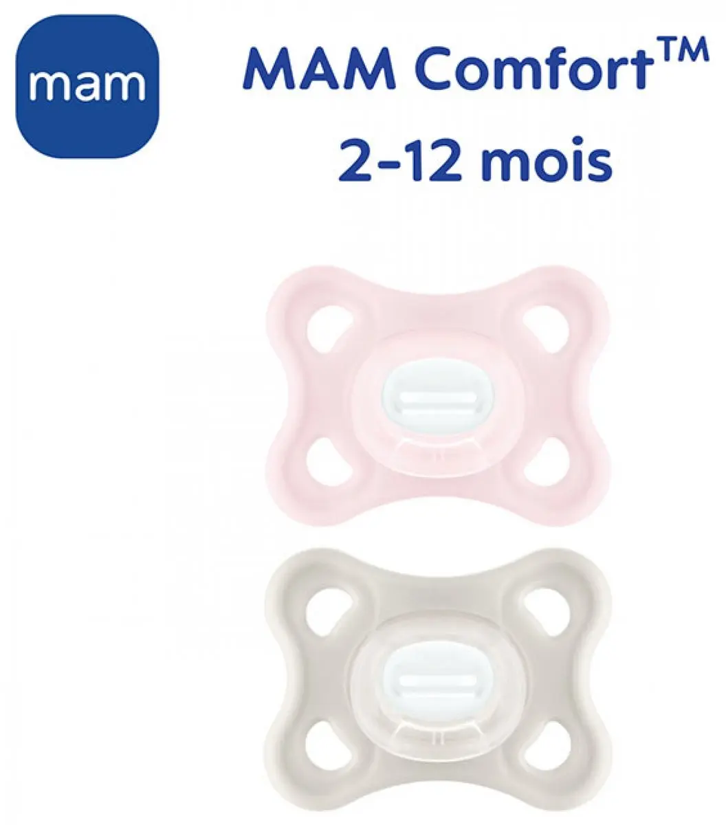 MAM Comfort 2 Fopspenen 2-6 Maanden Roze & Beige - 2 Stuks