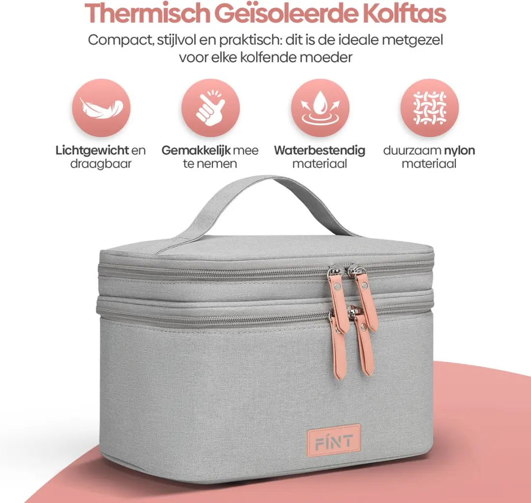 FÍNT Luxe Koeltas Grijs - 6L met Koelelement - afbeelding 6 van 6