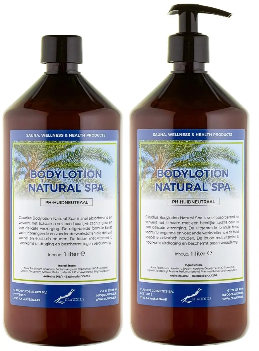 Splashbox Cosmetics Bodylotion Natural Spa 2 Liter - 2 Stuks