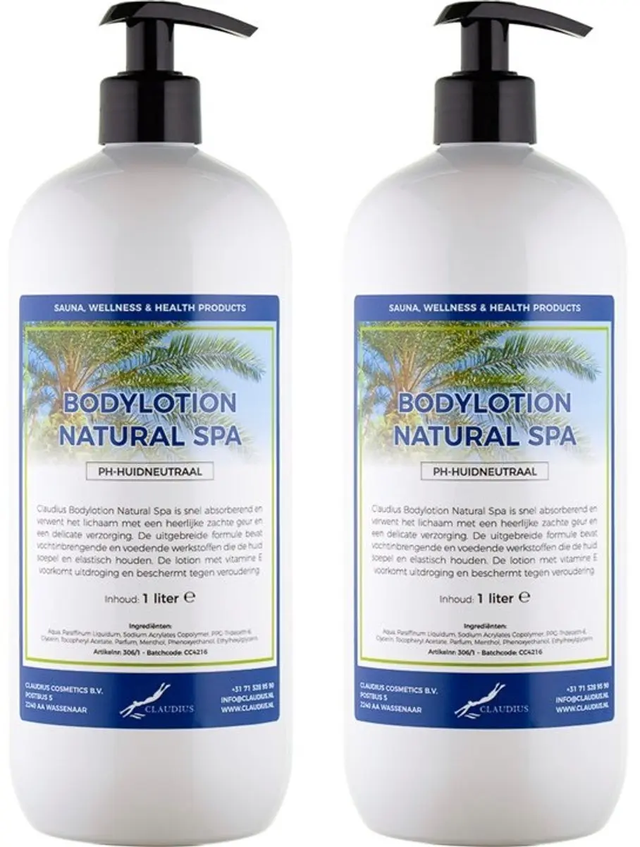 Splashbox Cosmetics Bodylotion Natural Spa 2 Liter - 2 Stuks