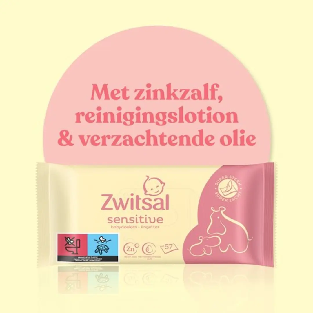 Zwitsal Sensitive Billendoekjes 12x57 - Kleurstofvrij